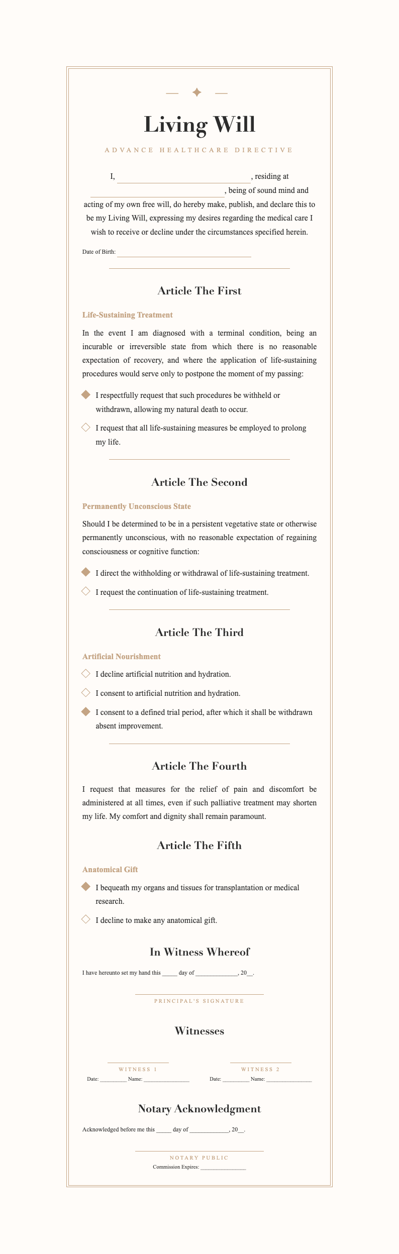 Elegant Sophisticated living will